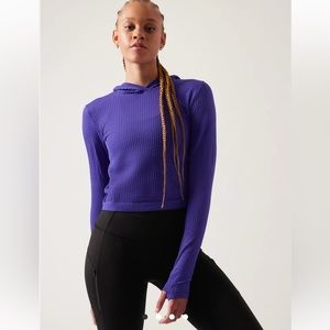 Athleta Flurry Seamless Hoodie in Noble Blue NWT Women’s XS